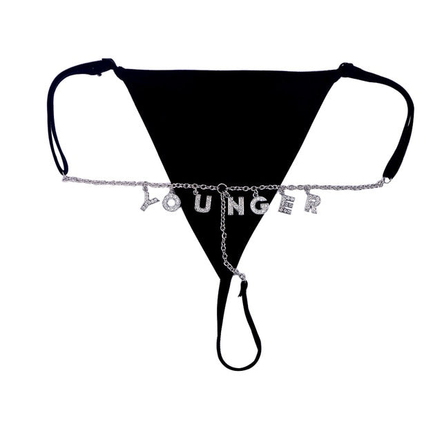 Personalized Crystal Letter G-String – Goddess Of Luxury